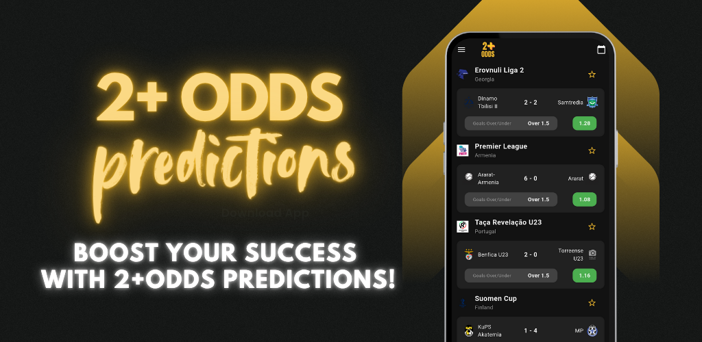 2+ odds football betting tips app
